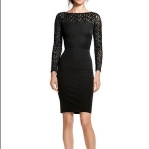 Roland Mouret Leopard Sleeve Black Dress (size 0)